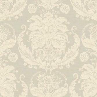 Cream And Silver Harvest Damask Wallpaper Wall Sticker Outlet