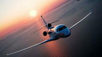 Dassault Falcon 7x Sunset Aircraft Wallpaper