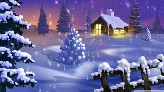 Classic Winter Scene Painting 4k HD Desktop Wallpaper For