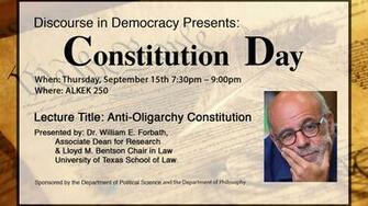 Constitution Day Department Of Philosophy Texas State University