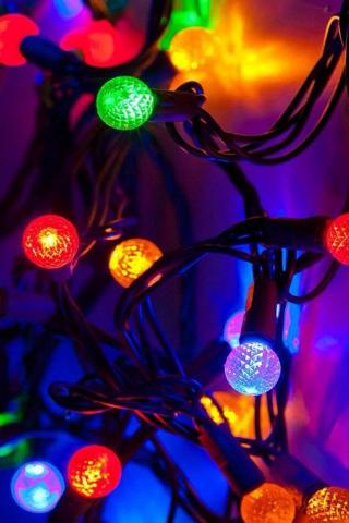 New Year Colorful Neon Light iPhone 4s Wallpaper