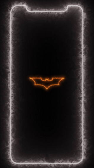 Batman Logo Neon Aesthetic iPhone Wallpaper