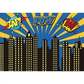 Vinyl Photography Background Zap Pow Bam Superhero Newborn