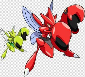 Red Flower Scizor Scyther Kingler Fan Art Artist Museum