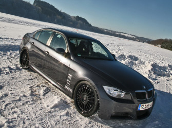 Bmw On Snow HD Wallpaper