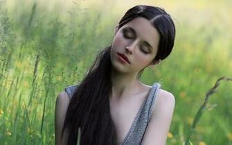 Long Hair Girl Dream Close Eyes Nature Wallpaper