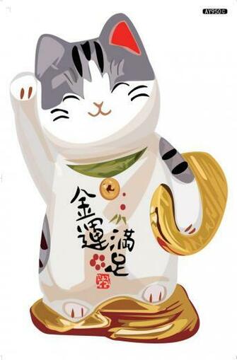 Shipping Removable Clear Frosted Lucky Cat Decals Wallpaper