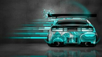 Nissan 300zx Jdm Back Domo Kun Toy Car Azure Neon HD Wallpaper