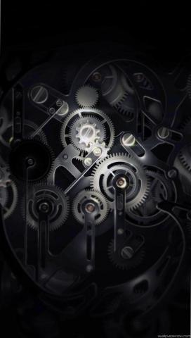 Chrome Gears Wallpaper iPhone Video Clock