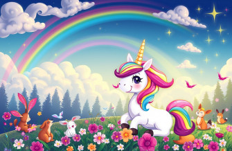 Cartoon Unicorn Wallpaper