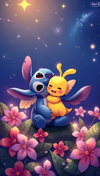 Stitch And Angel Couple Wallpaper