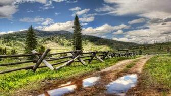 Nature Road Wallpaper Tree Fence HDw Eweb4