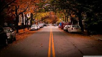 American Town Autumn 4k HD Desktop Wallpaper For Ultra