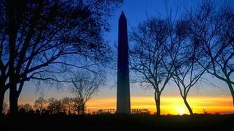 Blue Sky Sunset Washington Monument Dc HD Wallpaper