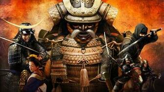 HD Wallpaper Wide Wall Horseman Horns Japan Warriors Yellow