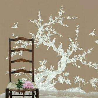 Porcelain Bird Chinoiserie Wallpaper Product Image Of