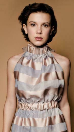 Celebrity Short Hair Cute Millie Bobby Brown Wallpaper