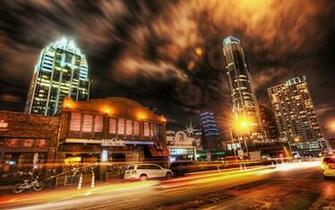 Ordinary Night City Street HD Desktop Wallpaper