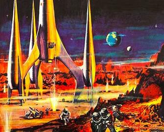 Retro Space Art Wallpaper HD Jpg
