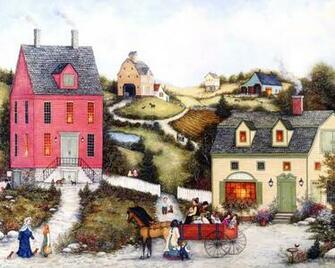 Linda Nelson Stocks Folk Art Calendar Americana Villages And Country