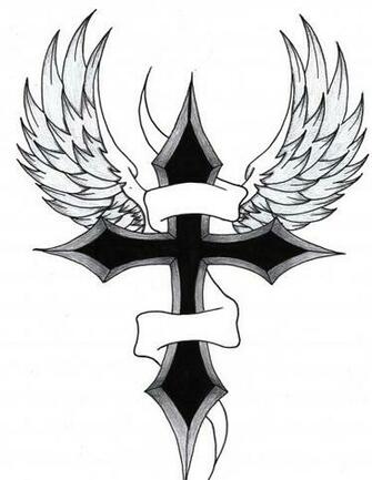 Cross With Wings By Purpleaf