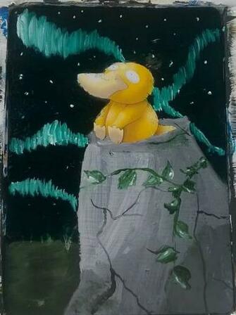 Psyduck Tcg Custom Background Painting By HDarlington