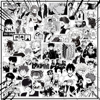 Pcs Black White Anime Stickers Cool Cartoon Puerto Rico Ubuy