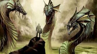 Warriors Challenging The Dragons Wallpaper