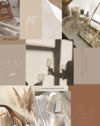 Beige Mood Board Design Interior