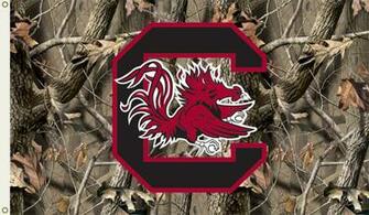 South Carolina Gamecocks Camo Flag