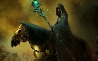Horse Armor Mage Warlock Coat Stick Magic Hood Wallpaper Background