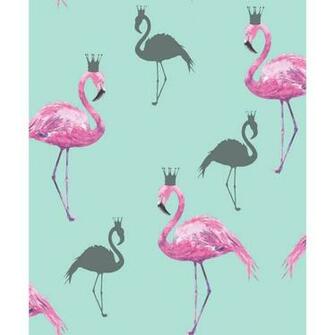 Arthouse Flamingo Queen Pink Teal Wallpaper The Home Depot
