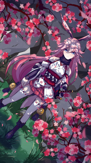 Anime Girl Pink Hair Yae Sakura Honkai Impact 3rd 4k