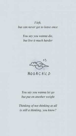 Moonchild By Bts Rm Lyrics Wallpaper Follow My Ig For The Most