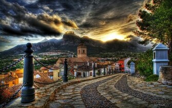 Architecture Street Mountain HDr Old Sky Sunset Road Clouds