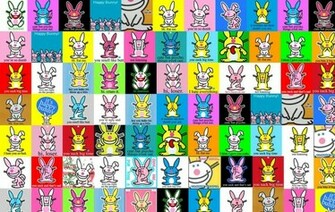 Happy Bunny Icons Wallpaper