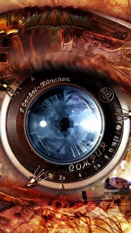 Mechanical Eye Steampunk iPhone Wallpaper