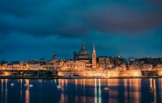 Wallpaper Sea The Sky Clouds Lights Coast Evening