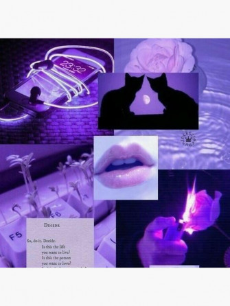 Y2k Purple Aesthetic Collage Postcard By Cloudy Moon