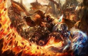 Wallpaper Girl Fire Magic Warrior Mag Staff World Of