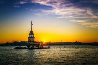 Wallpaper Istanbul Turkey Maiden S Tower Sea Nature Sky