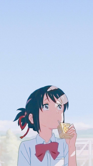 Mitsuha Miyamizu Aesthetic Anime Girl iPhone Wallpaper