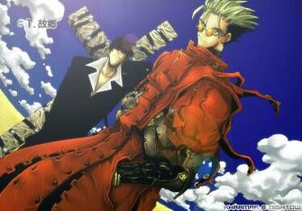 Trigun Vash The Stampede Nicholas Wolfwood Anime Stamped Wallpaper