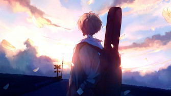 Anime Boy Guitar Painting Laptop Full HD 1080p 4k Wallpaper