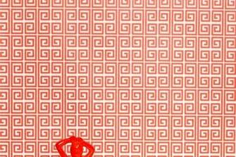 Ikat Greek Key In Poppy Wallpaper Design By Kimberly Lewis Home New