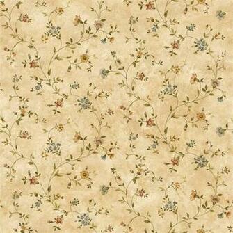 Light Brown Antique Floral Vine Wallpaper