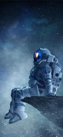 Galaxy Astronaut Cartoon HD iPhone Wallpaper