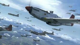 Ii B17 Flying Fortress P51 B Mustang Escort Wall Wallpaper