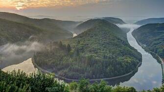 Saarschleife Landscape Panoramic River HD Wallpaper 4k
