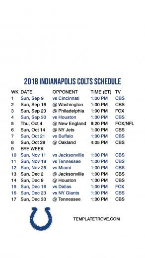 Indianapolis Colts Lock Screen Schedule For iPhone